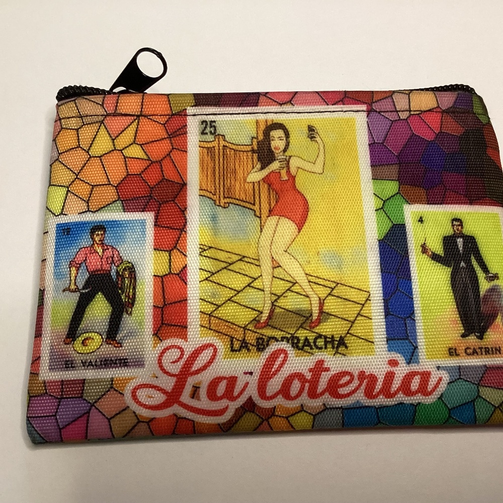 La Loteria La Borracha Coin Purse With Zipper Closure